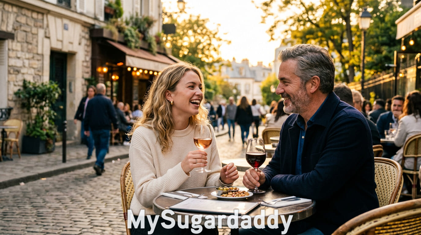 Sugar baby y sugar daddy exitoso conversando